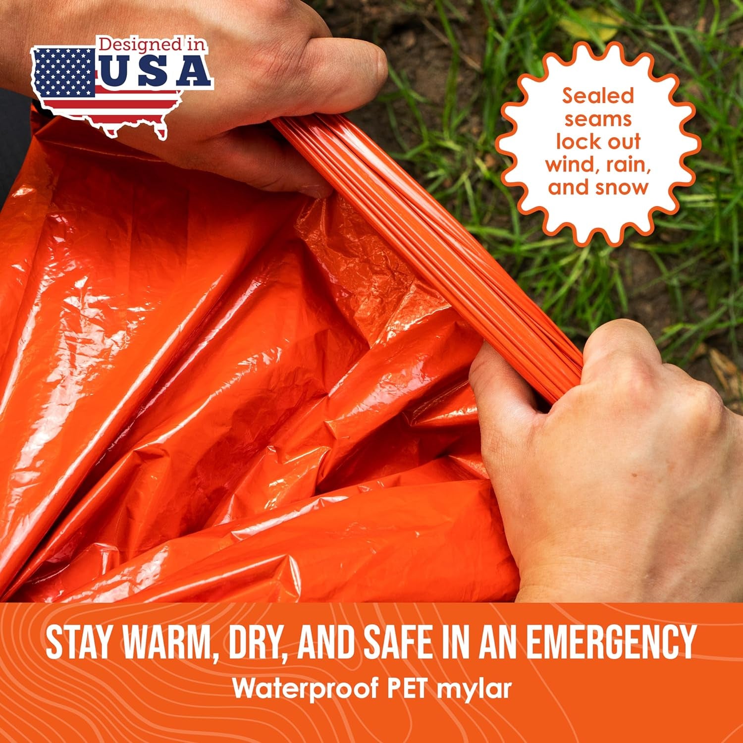 Thermal Emergency Bivy Sleeping Bag - Versatile Mylar Survival Sack and Blanket