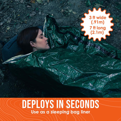 Thermal Emergency Bivy Sleeping Bag - Versatile Mylar Survival Sack and Blanket